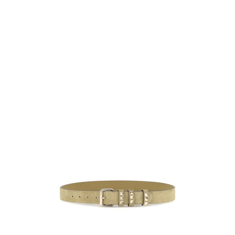Beige Suede Leather Regular Belt