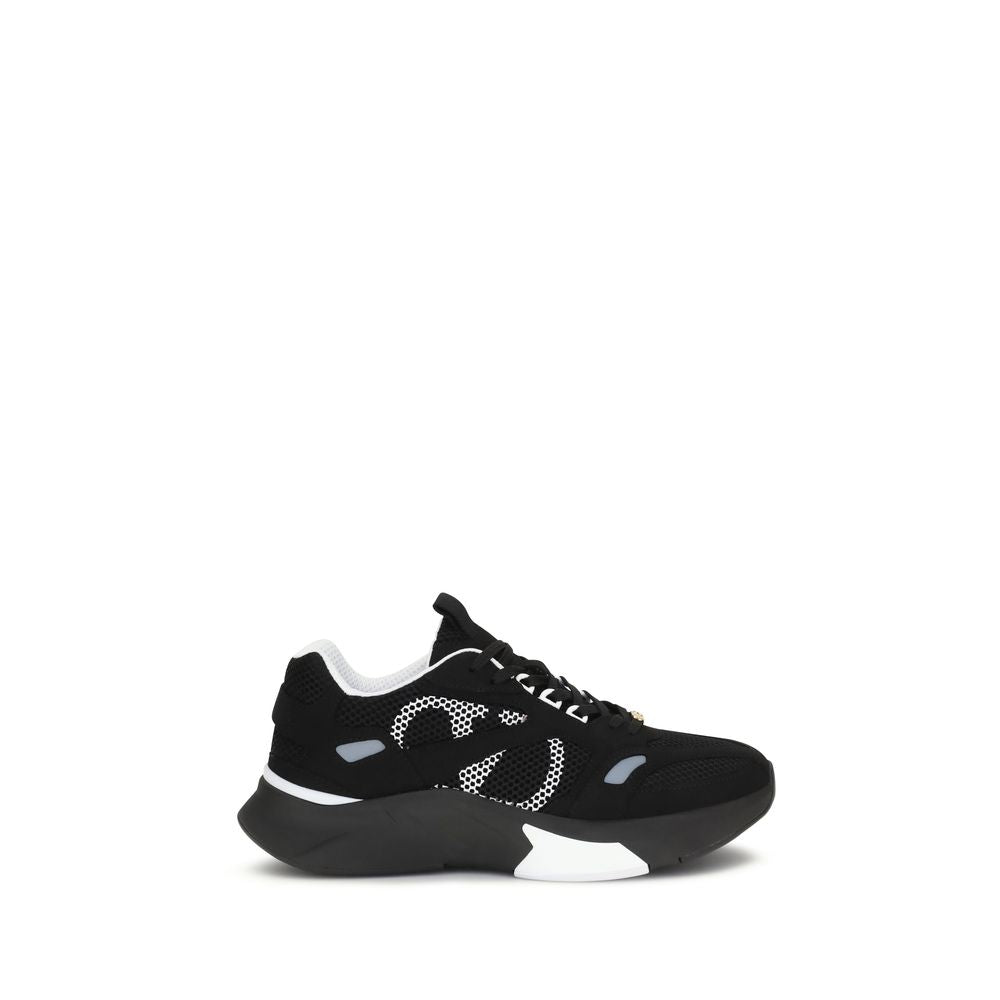Black Fabric Athletic Sneakers