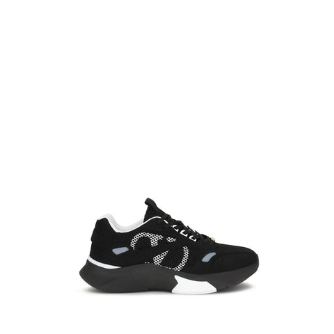 Black Fabric Athletic Sneakers