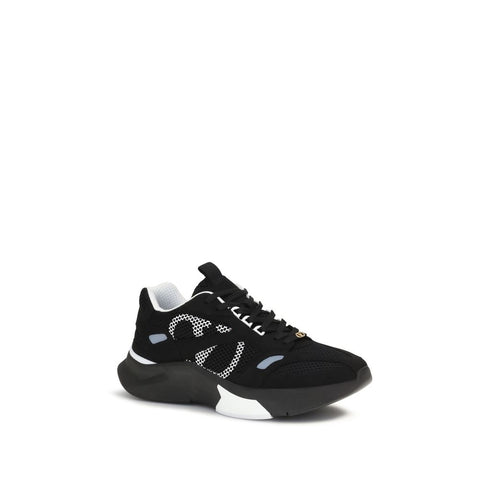 Black Fabric Athletic Sneakers