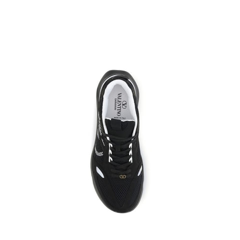 Black Fabric Athletic Sneakers