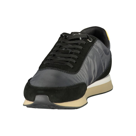 Black Polyester Men's Sneaker