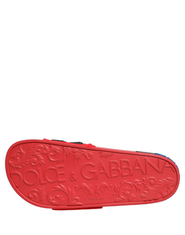 Red Neoprene Slides Flats Beachwear Shoes