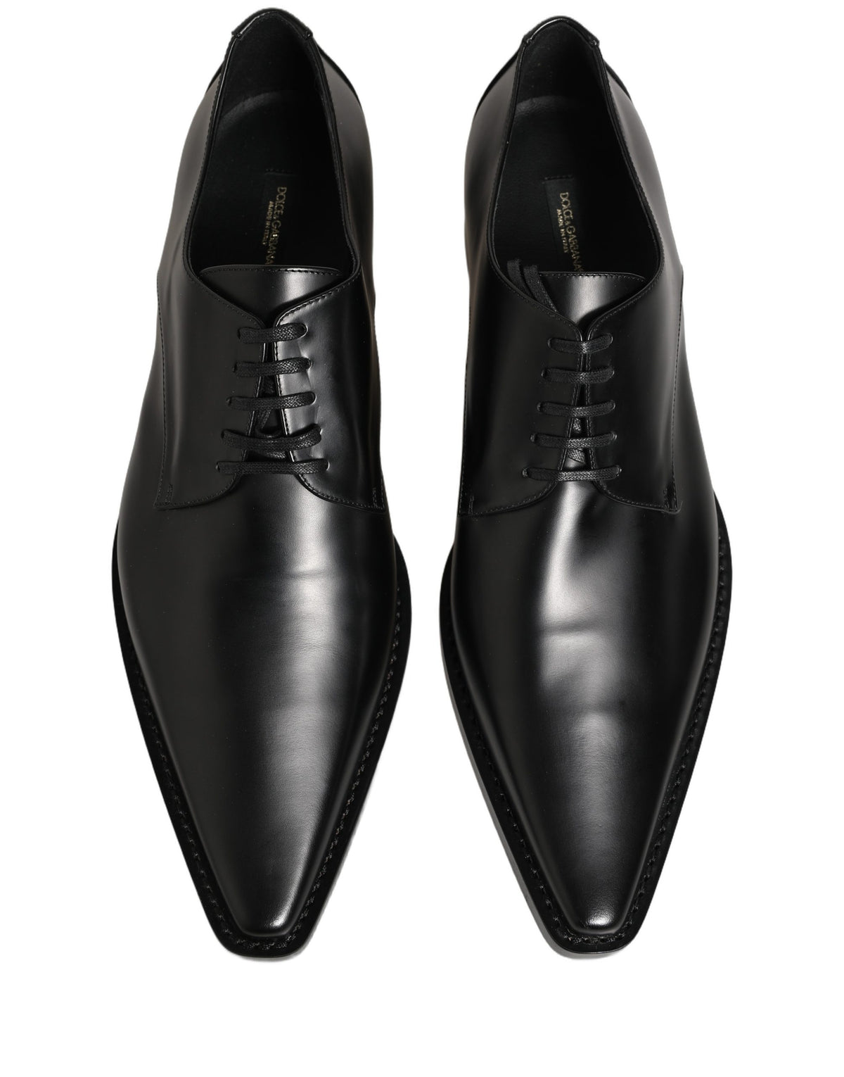 Black Leather Lace Up Derby Dress Shoes