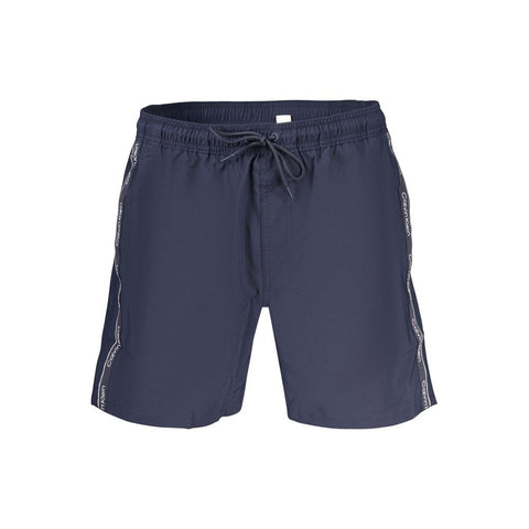 Blue Polyester Men's Swim Shorts