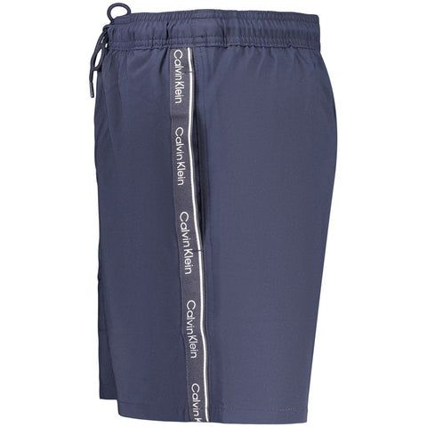 Blue Polyester Men's Swim Shorts