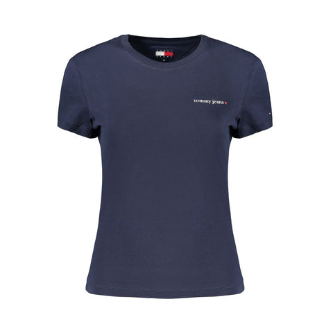 Blue Cotton Women T-Shirt