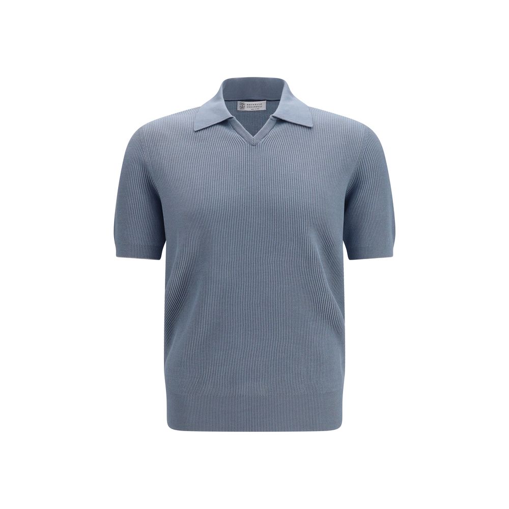Blue Cotton Polo Shirt
