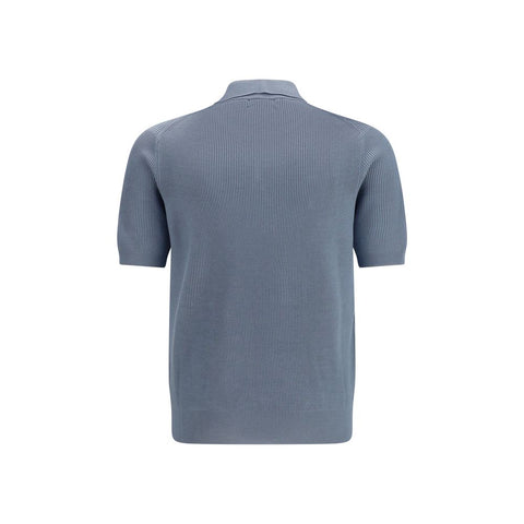 Blue Cotton Polo Shirt