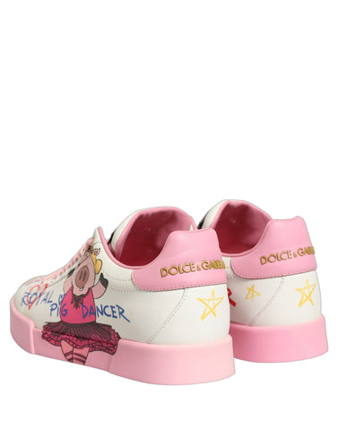White Pink Portofino Royal Pig Sneakers Shoes