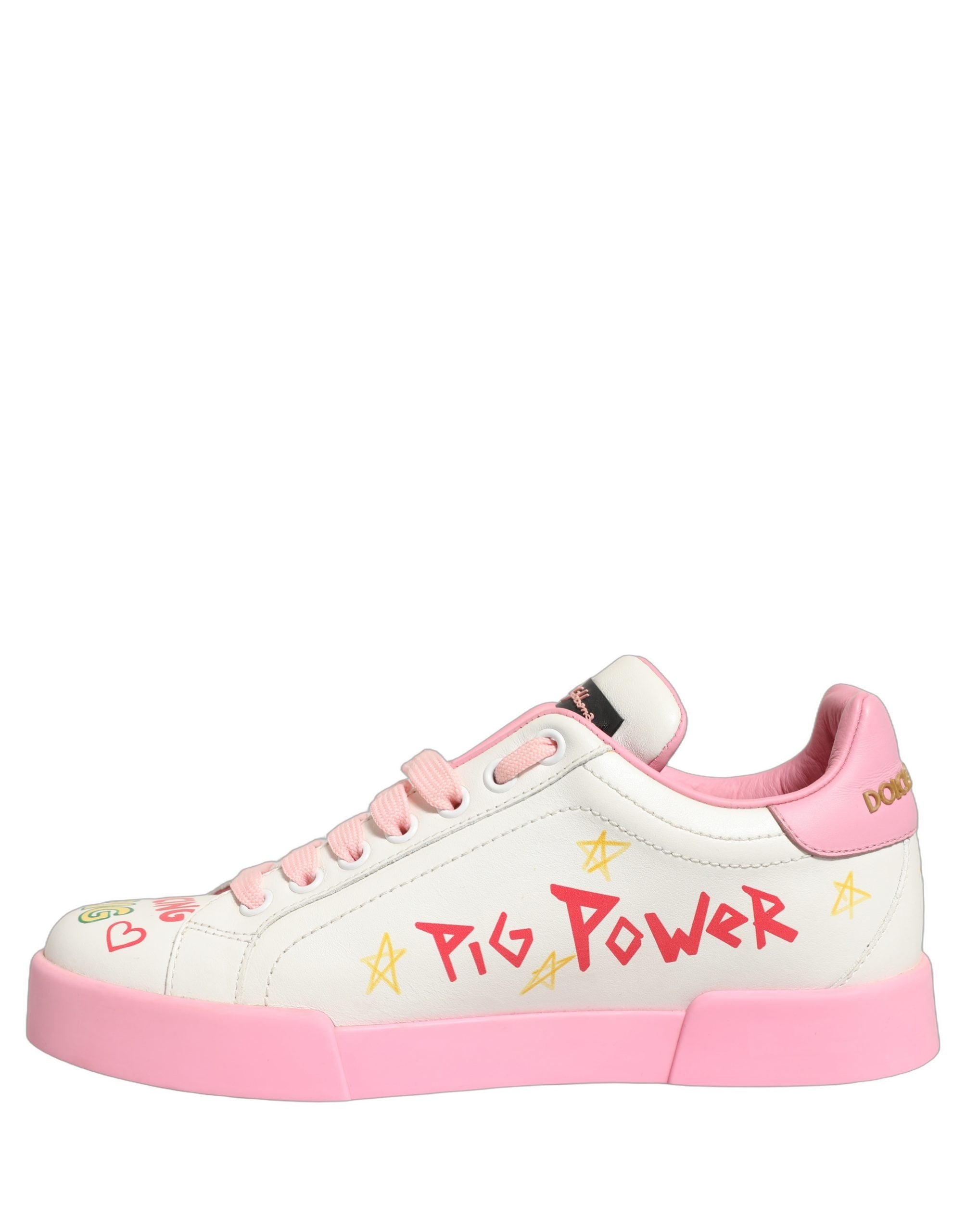 White Pink Portofino Royal Pig Sneakers Shoes