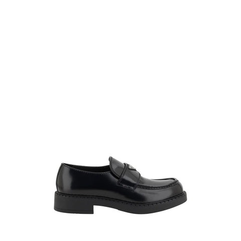 Black Calf Leather Bos Taurus Platform Loafers