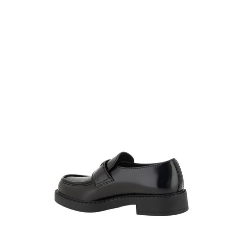 Black Calf Leather Bos Taurus Platform Loafers
