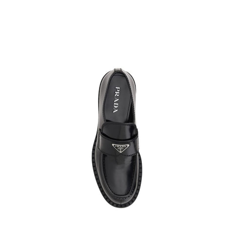 Black Calf Leather Bos Taurus Platform Loafers