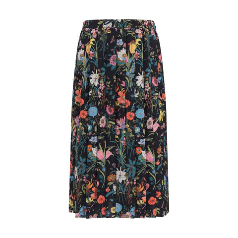 Multicolor Silk Midi Skirt