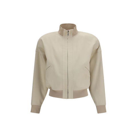 Beige Cotton Bomber