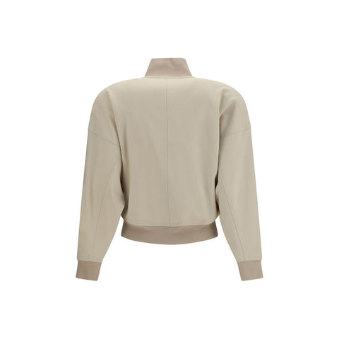 Beige Cotton Bomber