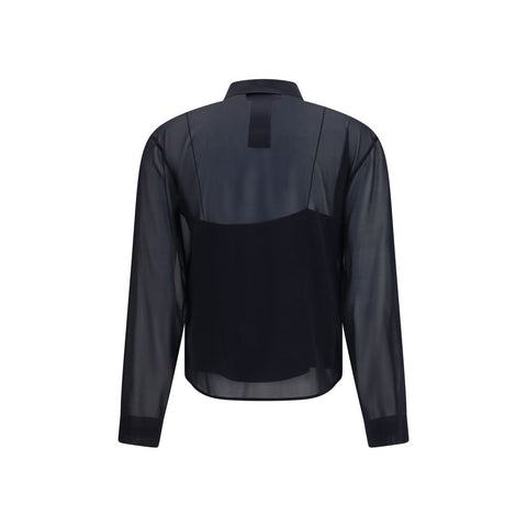 Black Silk Pattern Shirt