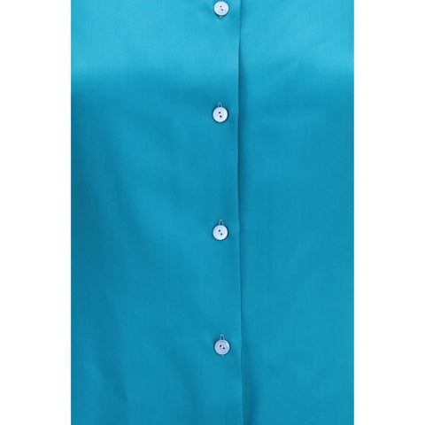 Blue Silk Dress Shirt