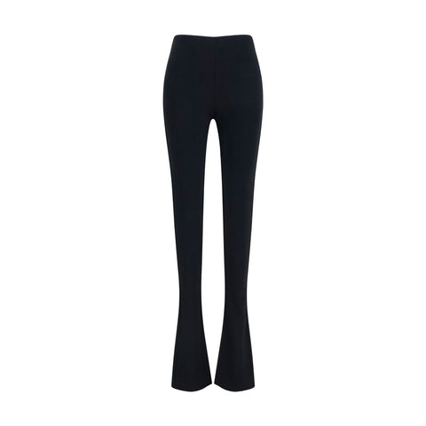 Black Viscose Flared Pants