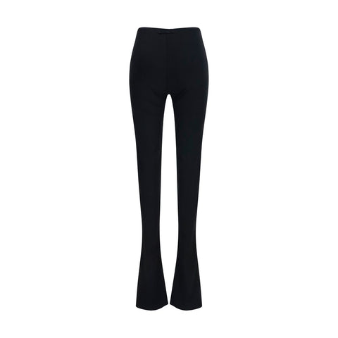 Black Viscose Flared Pants