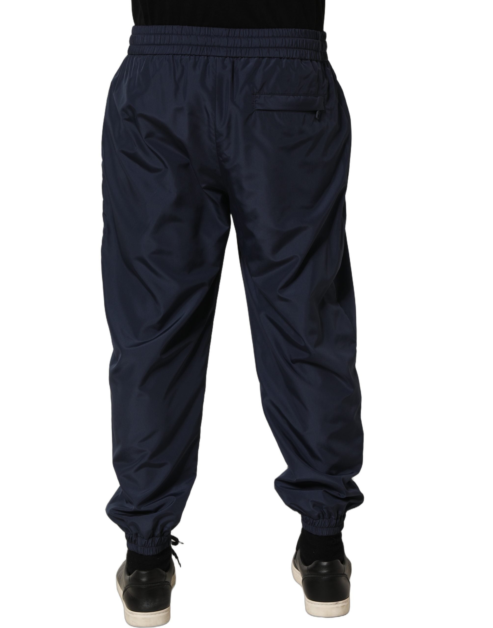 Dark Blue Polyester Jogger Sweatpants Pants