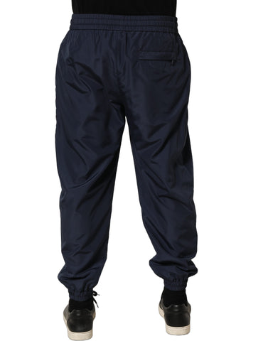 Dark Blue Polyester Jogger Sweatpants Pants