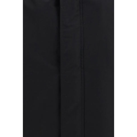 Black Cotton Full-Length Jacket