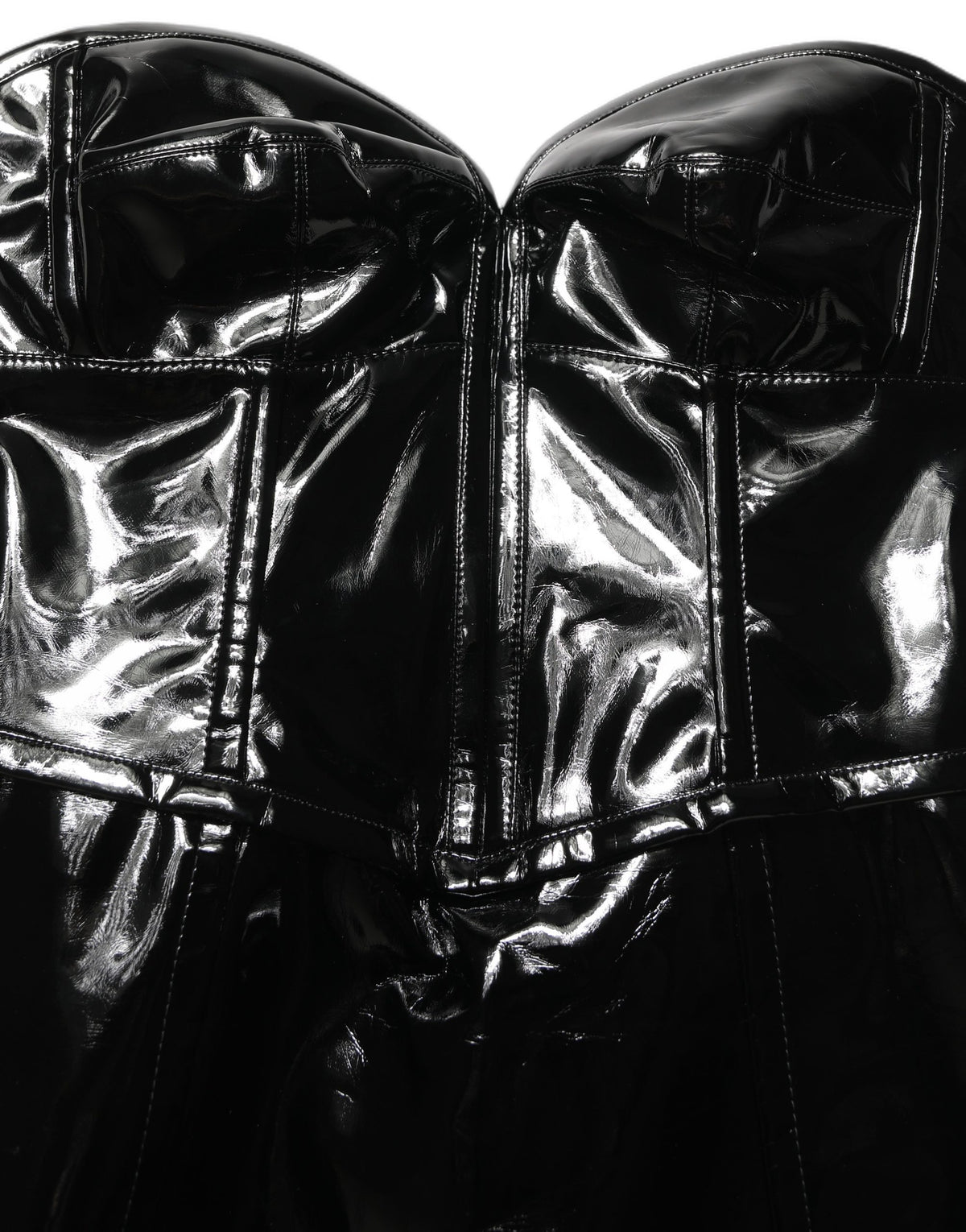 Black Patent Leather Corset Style Mini Dress