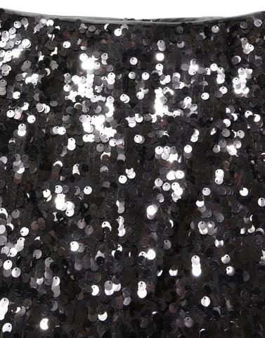 Brown Sequinned Embellished Pencil Cut Skirt