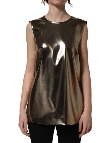 Metallic Bronze Roundneck SleevelessTank Top
