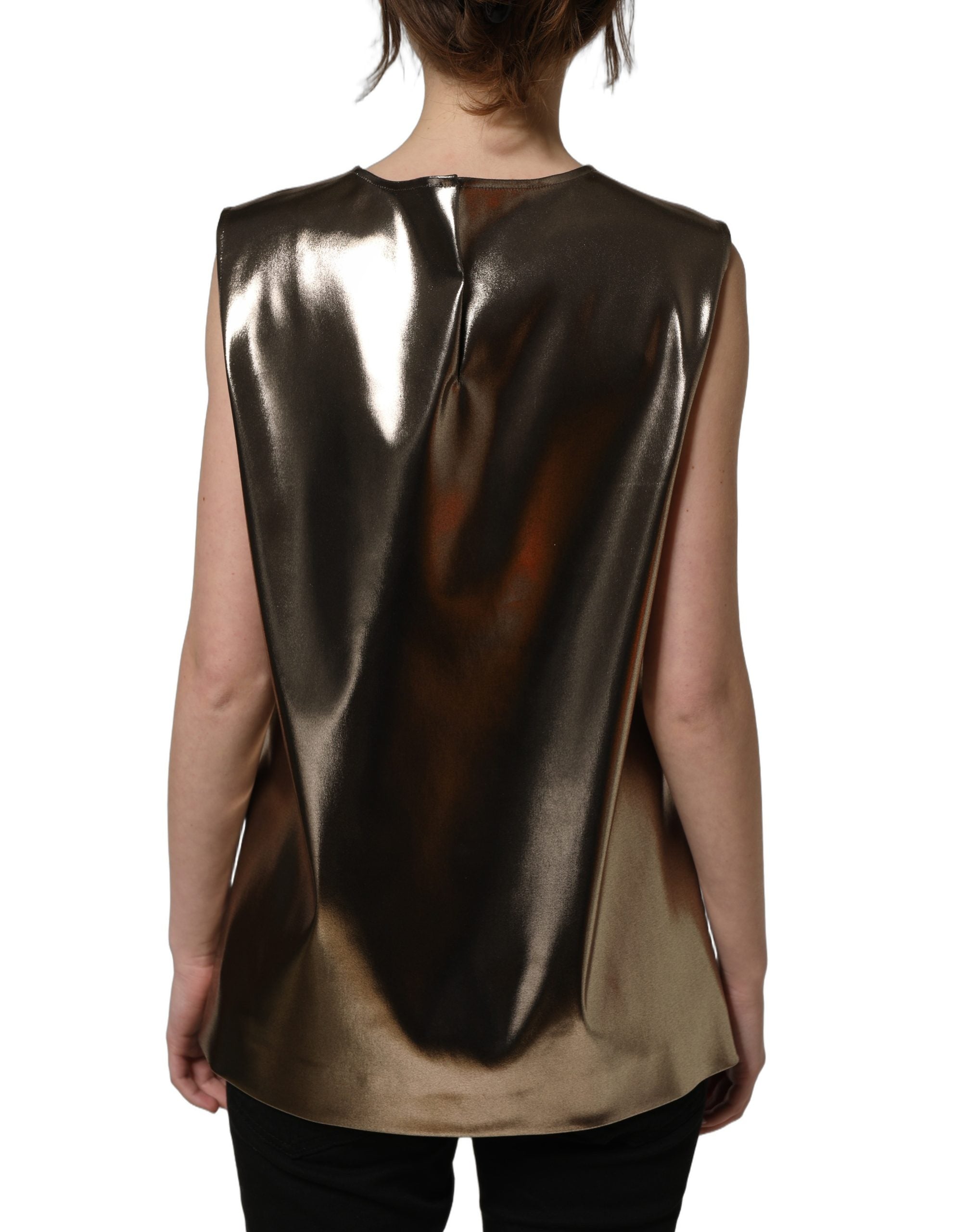 Metallic Bronze Roundneck SleevelessTank Top