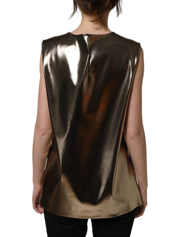 Metallic Bronze Roundneck SleevelessTank Top