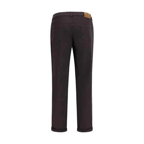 Brown Cotton Relaxed Fit Jeans