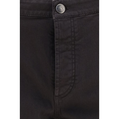 Brown Cotton Relaxed Fit Jeans