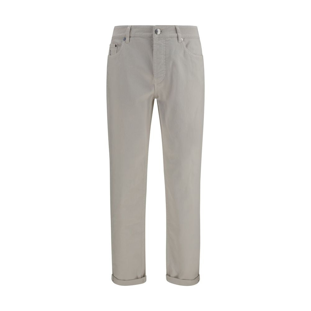 White Cotton Straight-Leg Jeans