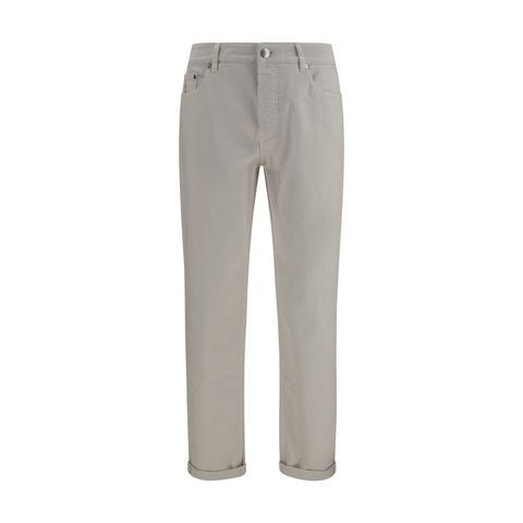 White Cotton Straight-Leg Jeans
