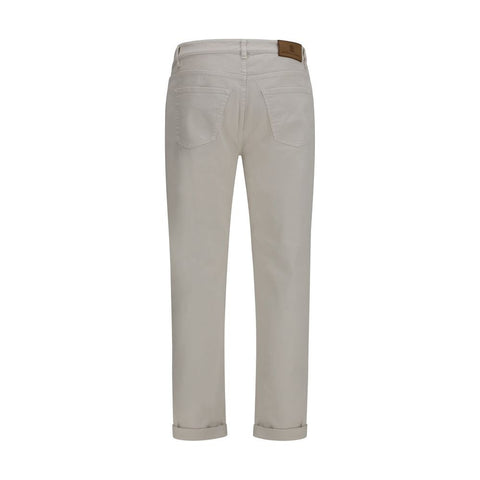 White Cotton Straight-Leg Jeans