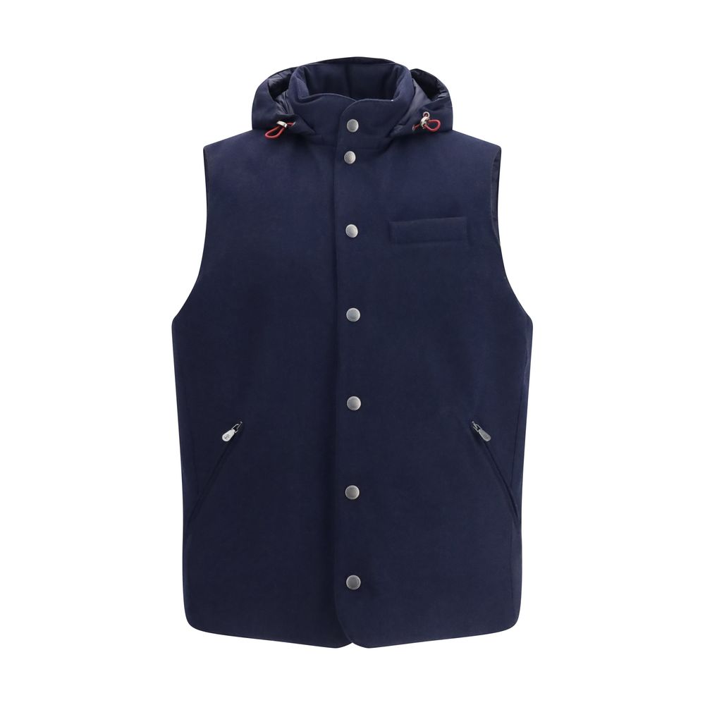 Blue Wool Oves Aries Sleeveless Jacket
