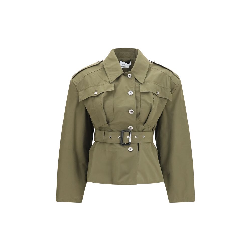 Bicolor Cotton Full-Length Jacket