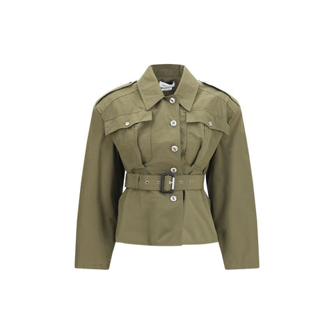 Bicolor Cotton Full-Length Jacket