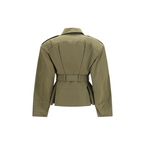 Bicolor Cotton Full-Length Jacket