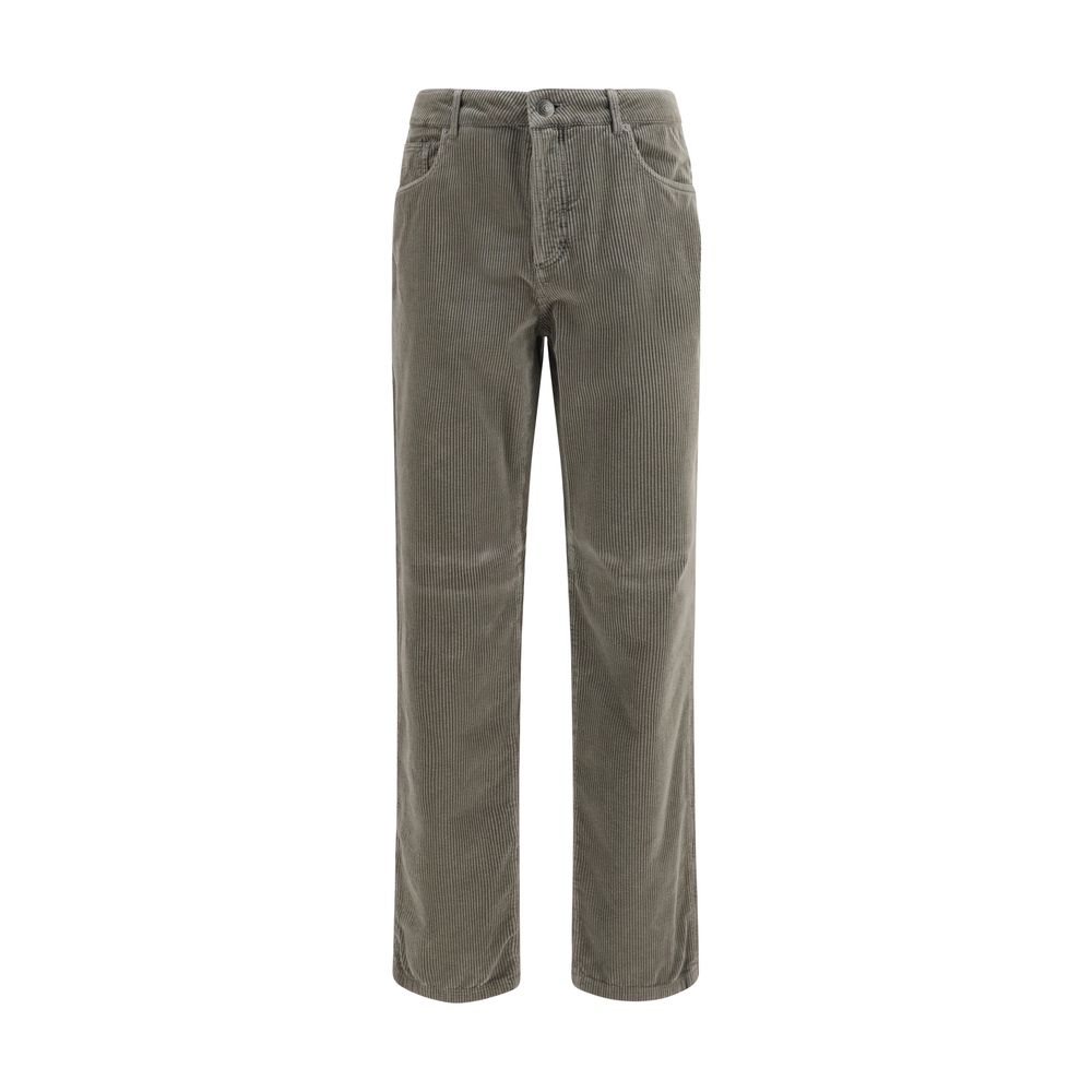 Bicolor Cotton Casual Pants
