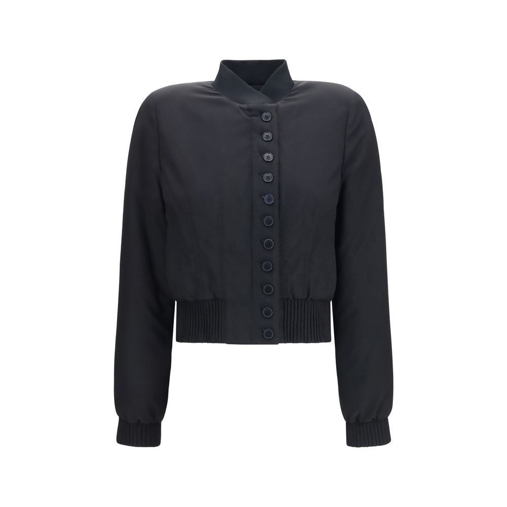 Black Polyester Bomber