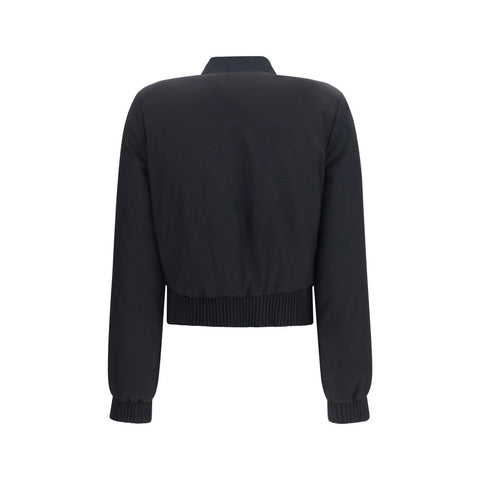 Black Polyester Bomber