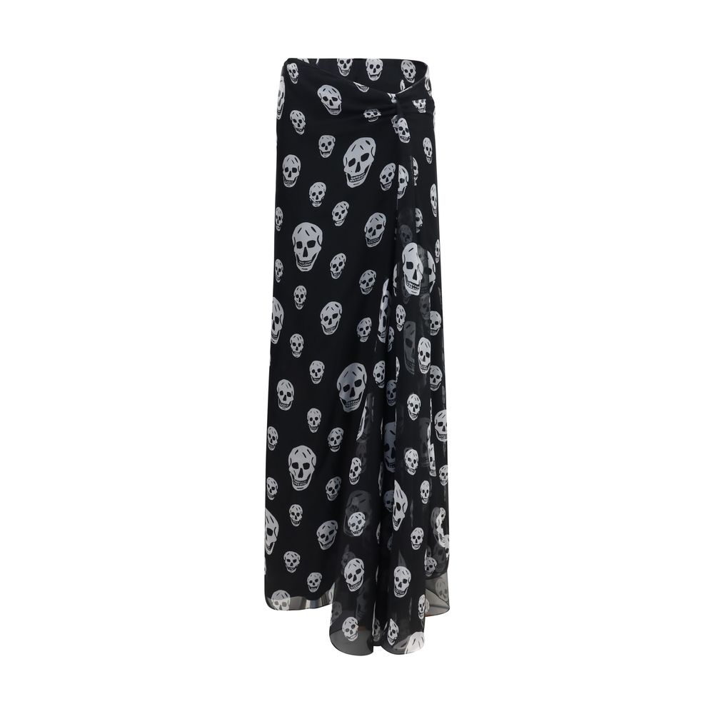 Black Silk Long Skirt
