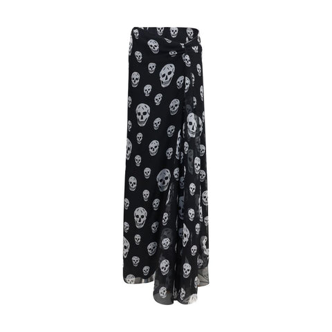 Black Silk Long Skirt
