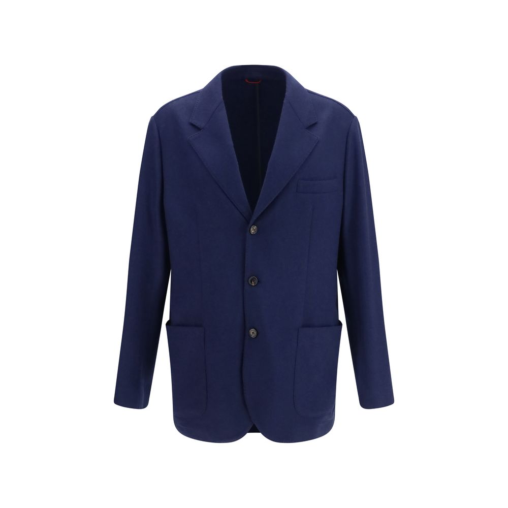Blue Cashmere Full-Length Jacket
