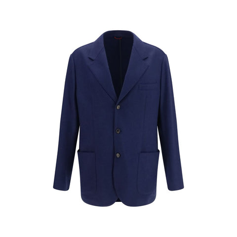 Blue Cashmere Full-Length Jacket
