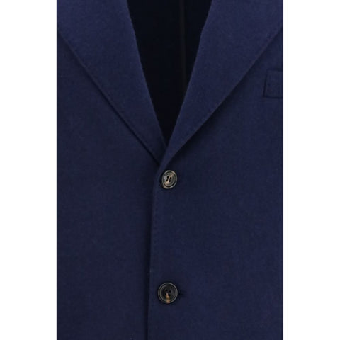 Blue Cashmere Full-Length Jacket